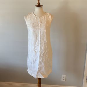 [St. Tropez] White Embroidered Linen Blouse - Size 0